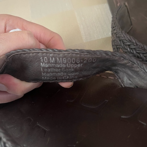 Tommy Bahama Sandals Flip Flops Black Woven Braided Leather Mens 10 - Picture 6 of 6